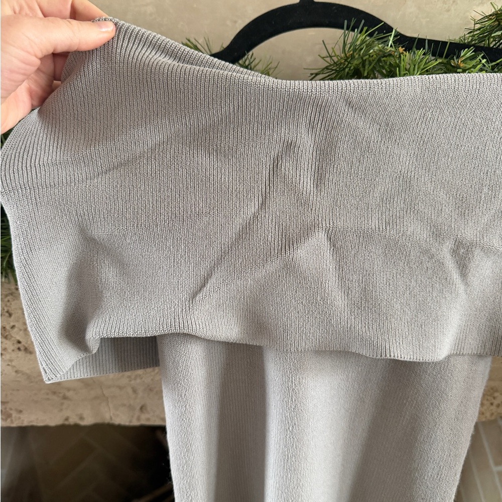 Aritzia Wilfred Soft Gray Knit Off the Shoulder Top - Picture 3 of 10